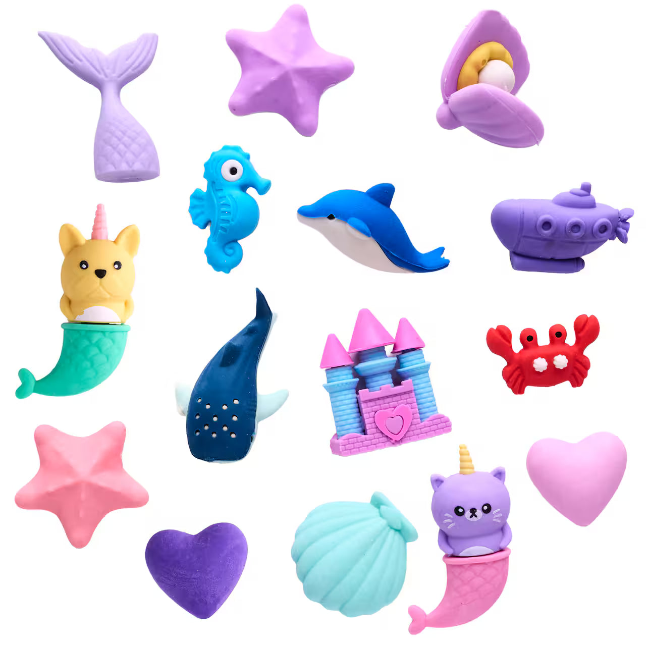 Desk Pets Eraser Set - Mermaid