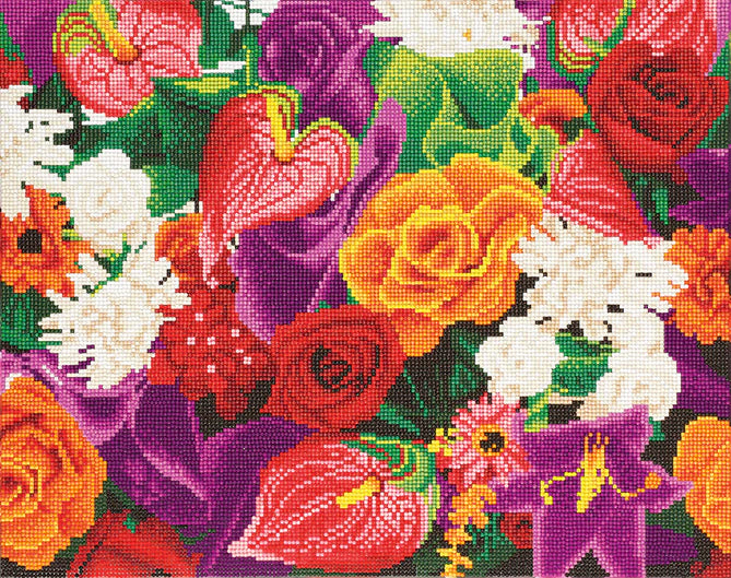 Crystal Art Mounted Kit (Large) - Flowers
