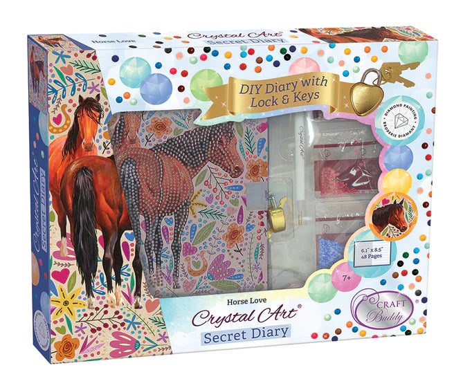 Crystal Art Secret Diary Kit - Horse Love