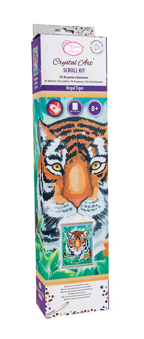 Crystal Art Scroll Kit - Regal Tiger