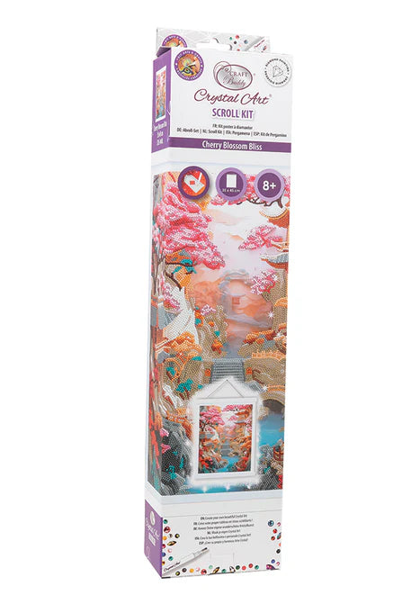Crystal Art Scroll Kit - Cherry Blossom Bliss