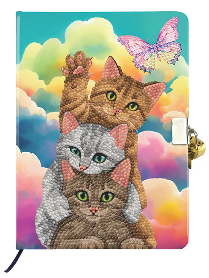 Crystal Art Secret Diary Kit - Kitten Clouds