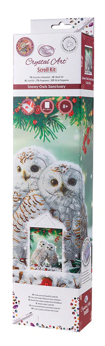 Crystal Art Scroll Kit - Snowy Owls Sanctuary
