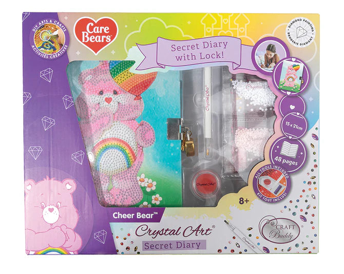 Crystal Art Secret Diary Kit - Cheer Bear