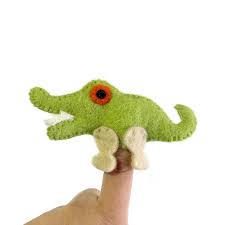 Hamro Village Felt Finger Puppet - Crocodile