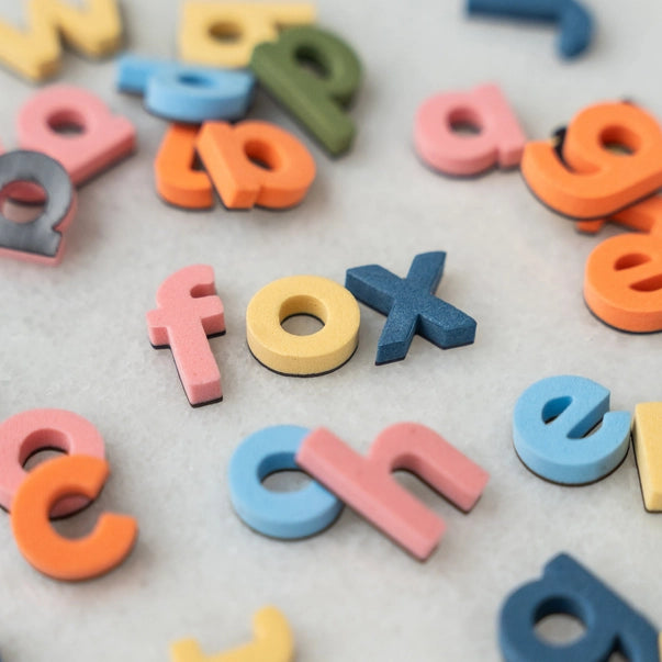 1" 140pc Lowercase Magnetic Letters in Rainbow Mod
