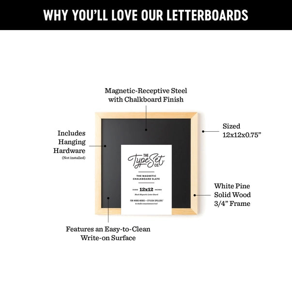 12 x 12 Black Magnetic Chalkboard