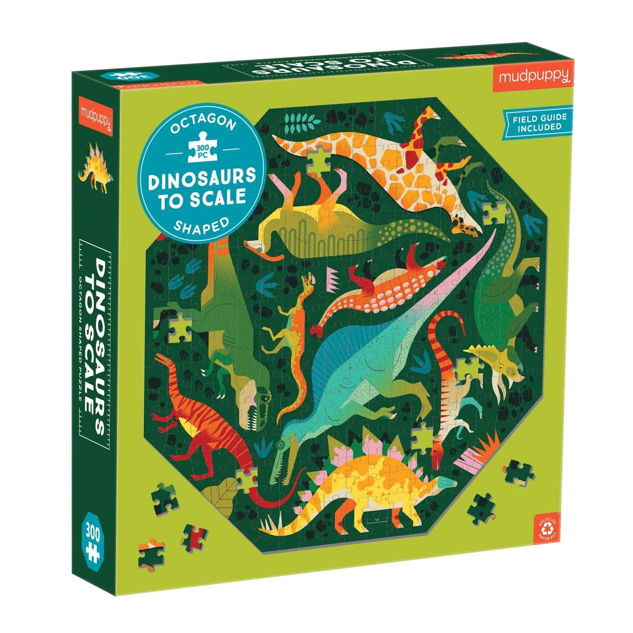 Mudpuppy Dinosaurs to Scale Shaped Puzzle 300 Piece Puzzle