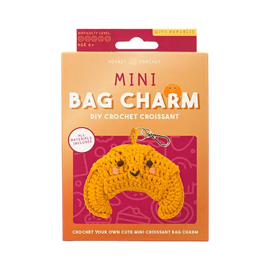 Mini Bag Charm DIY Crochet Kit - Croissant