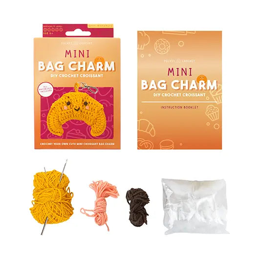 Mini Bag Charm DIY Crochet Kit - Croissant
