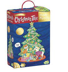 Peaceable Kingdom Shimmery Christmas Tree 49pc Floor Puzzle