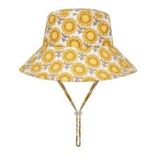 Girls Wide Brim Hat - Manoora - Yellow Various Sizes
