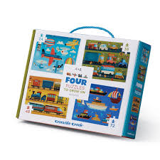Crocodile Creek Four Puzzles to Grow On - Vehicles