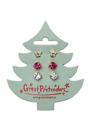 Great Pretenders Holiday Pleather Tree Clip-on Earrings