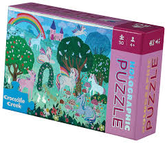 Crocodile Creek 50 Piece Holographic Puzzle - Sparkling Unicorn