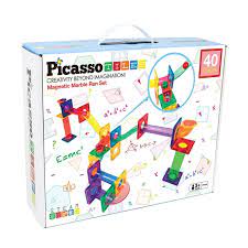 PicassoTiles Magnetic Marble Run Set - 40pcs