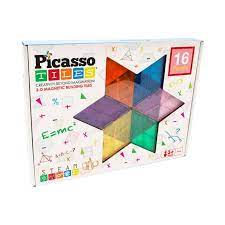 PicassoTiles Geometry Magnetic Tile Set - 16pcs