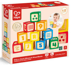 Hape Grip-n-Stack Silicone & Wood Blocks