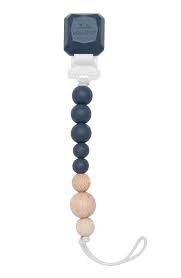 Loulou Lollipop Colour Pop Silicone and Wood Pacifier Clip - Various Styles