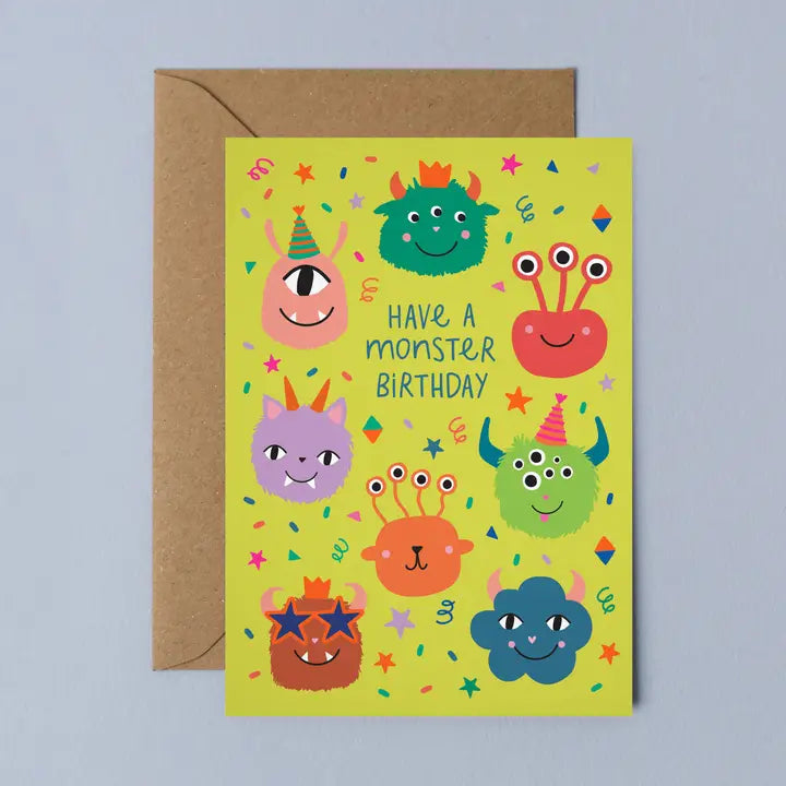 Birthday Card Party Monsters