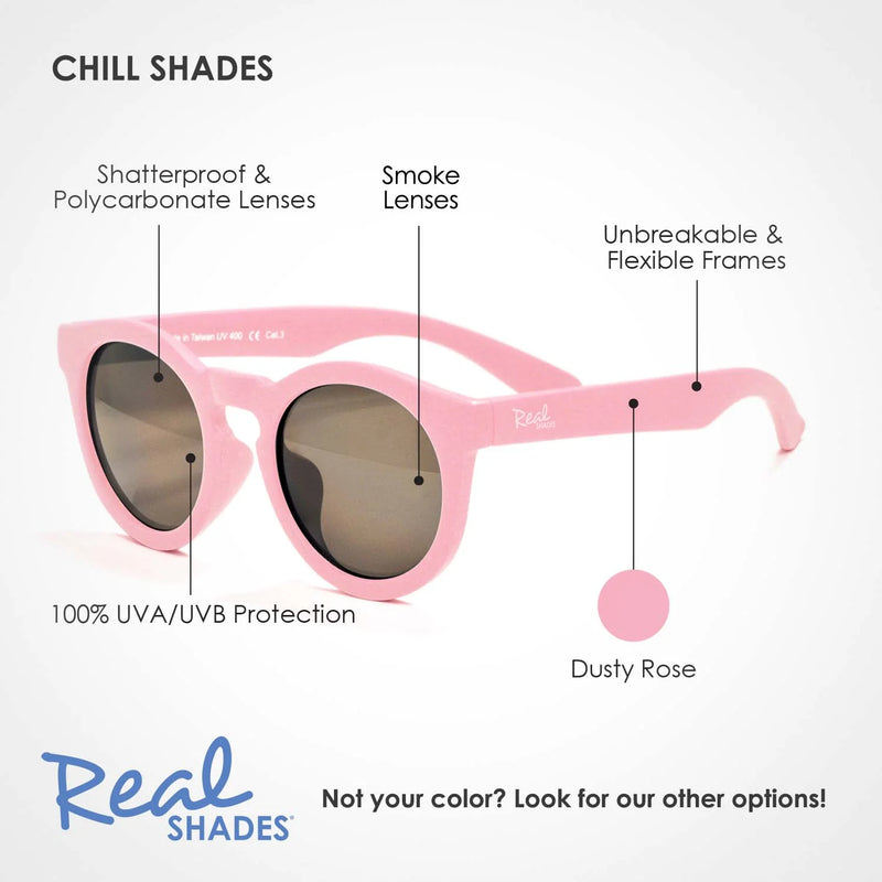 Chill Unbreakable UV Fashion Sunglasses - Dusty Rose - Various Sizes