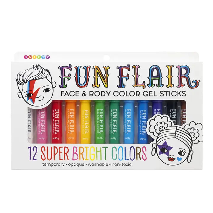 Fun Flair Face & Body Color Gel Sticks Set