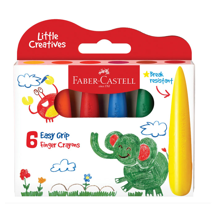 Little Creatives 6 Easy Grip Finger Crayons