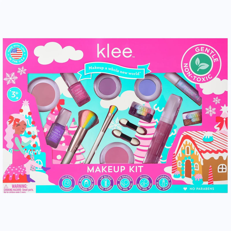 Klee Kids Natural Play Makeup Set - Holiday Ultimate Makeup Kit - Glam Comes True