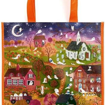 Joy Laforme Spooky Village Reusable Shopping Bag
