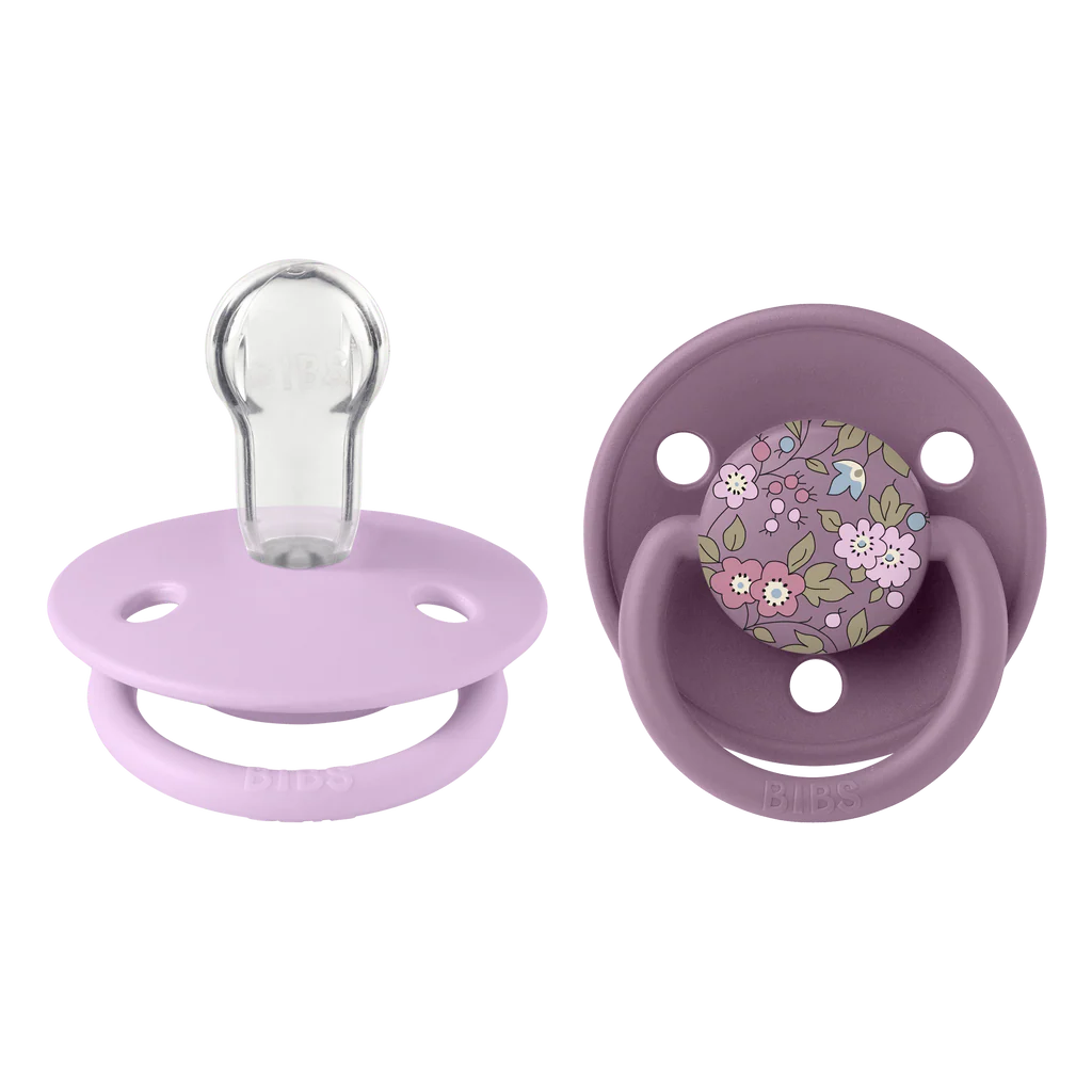 BIBS X Liberty Pacifier De Luxe Silicone 2 Pack -  Chamomile Lawn Mauve - One Size