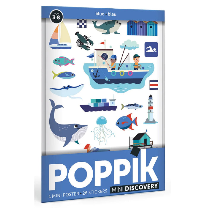 Poppik Mini Discovery Poster and Stickers - Seaside