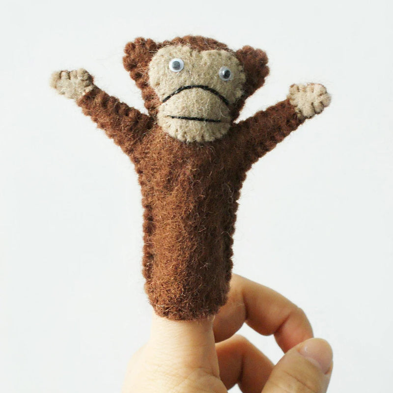 Hamro Village Felt Finger Puppet - Monkey