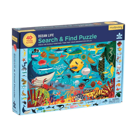 Mudpuppy 64 Piece Search and Find Puzzle - Ocean Life
