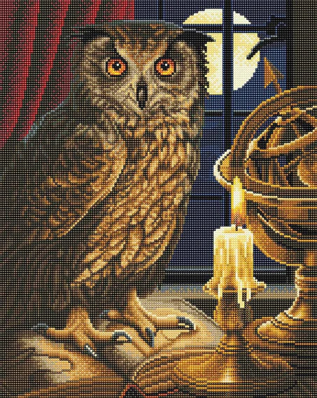 Crystal Art Mounted Kit (Large) - The Astrologer Owl