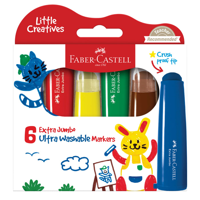 6 Extra Jumbo Ultra Washable Markers