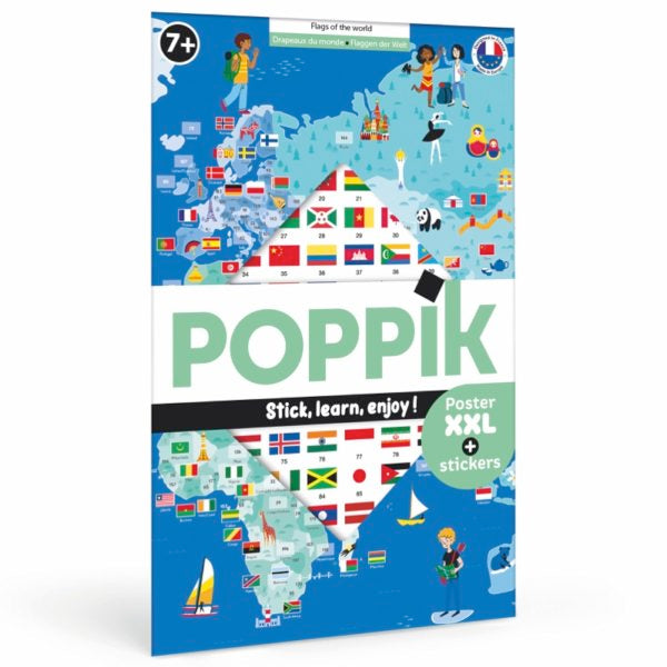 Poppik Discovery Poster and Stickers - World Flags