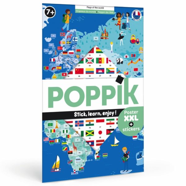 Poppik Discovery Poster and Stickers - World Flags