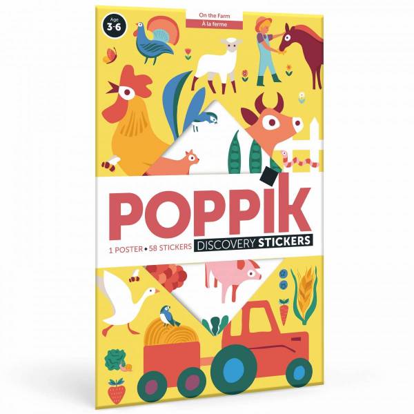 Poppik Discovery Poster and Stickers - On the Farm