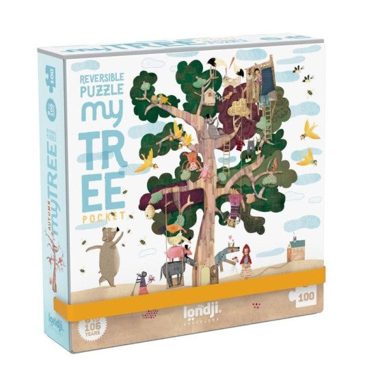 Londji Reversable 100pc Pocket Puzzle - My Tree