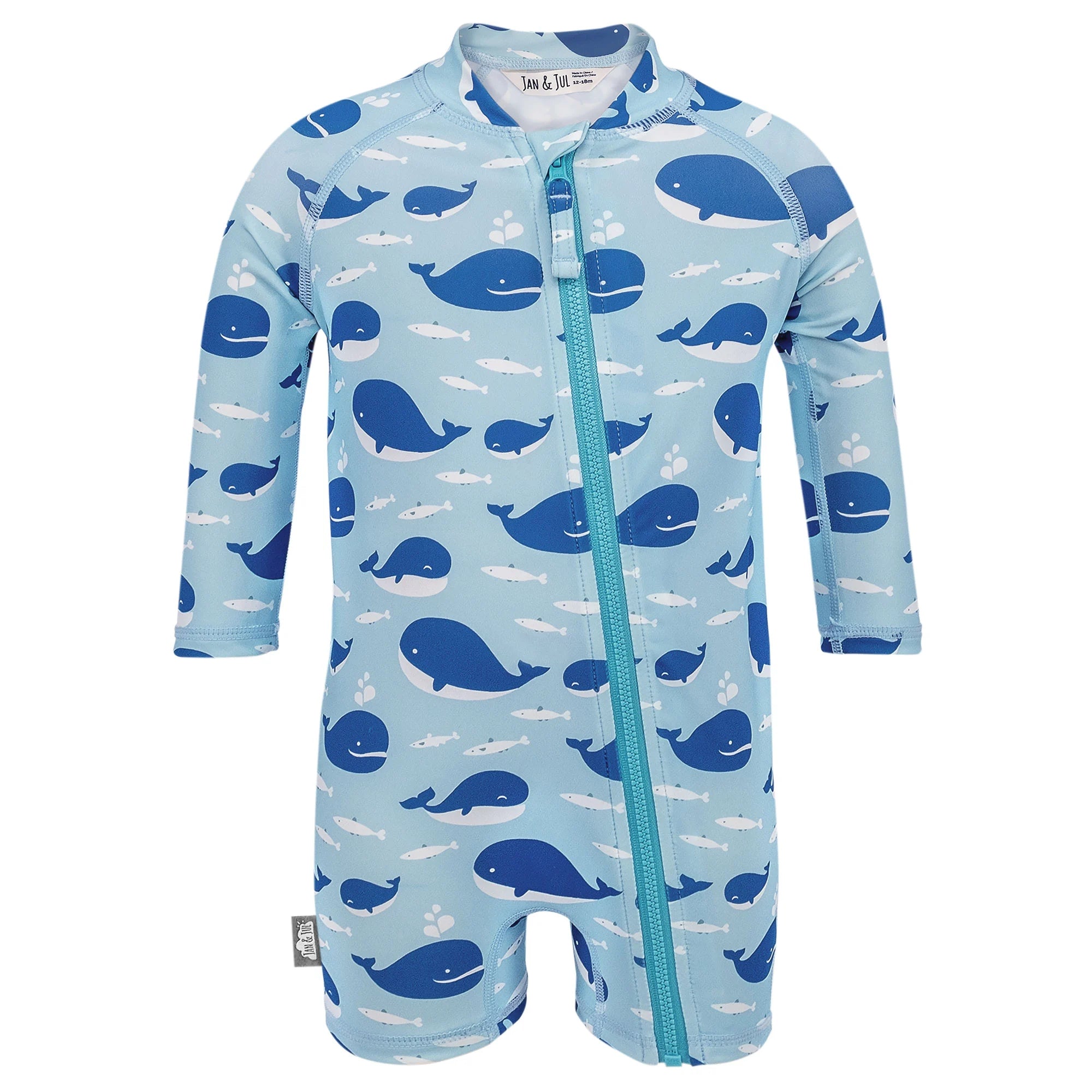 Jan & Jul 1-PC UV Jumpsuit - Blue Whale - Various Sizes
