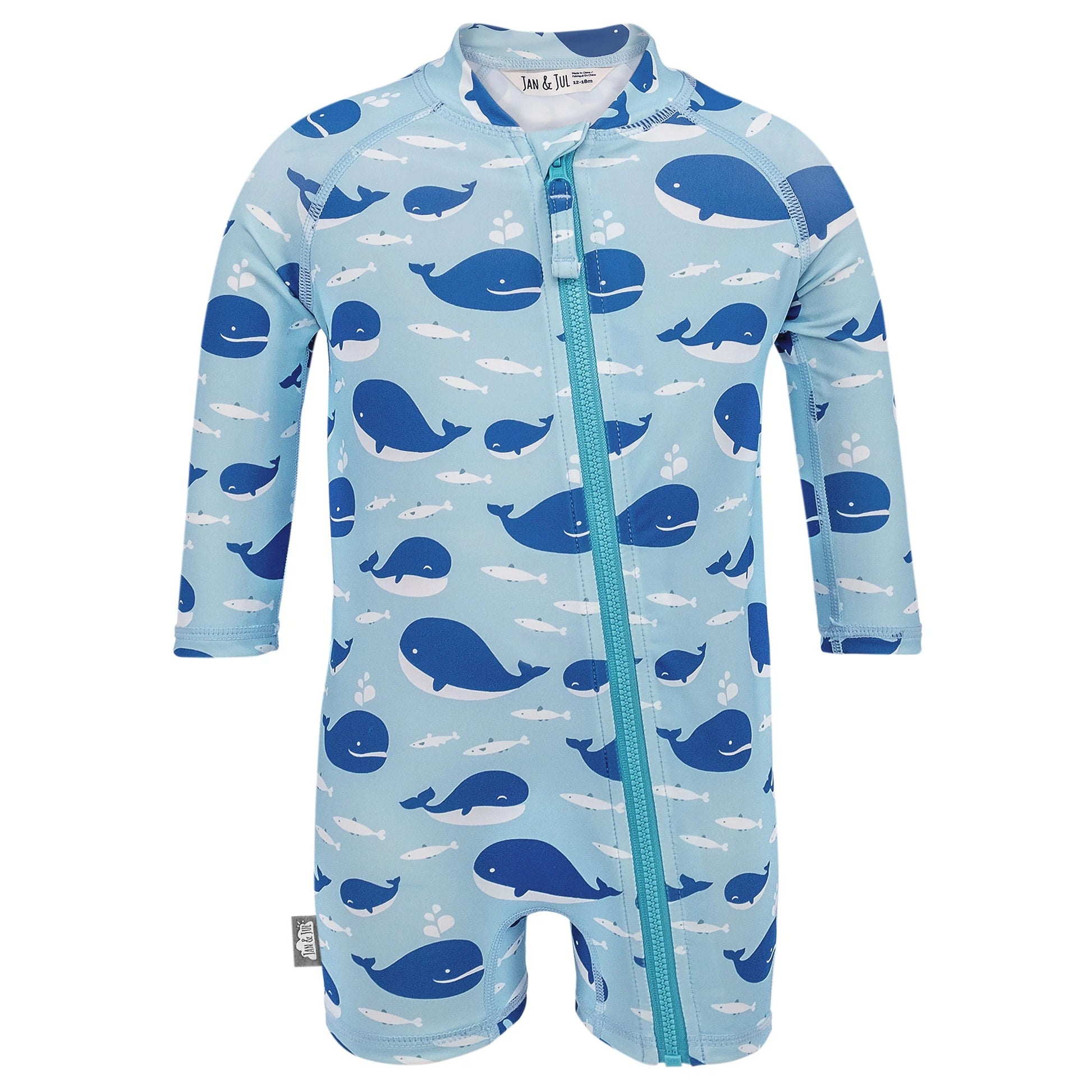 Jan & Jul 1-PC UV Jumpsuit - Blue Whale - Various Sizes