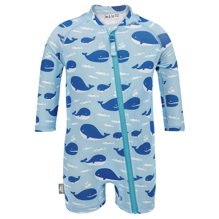 Jan & Jul 1-PC UV Jumpsuit - Blue Whale - Various Sizes
