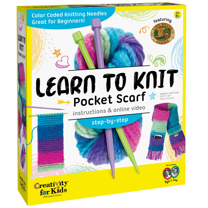 Creativity for Kids Learn to Knit Pocket Scarf