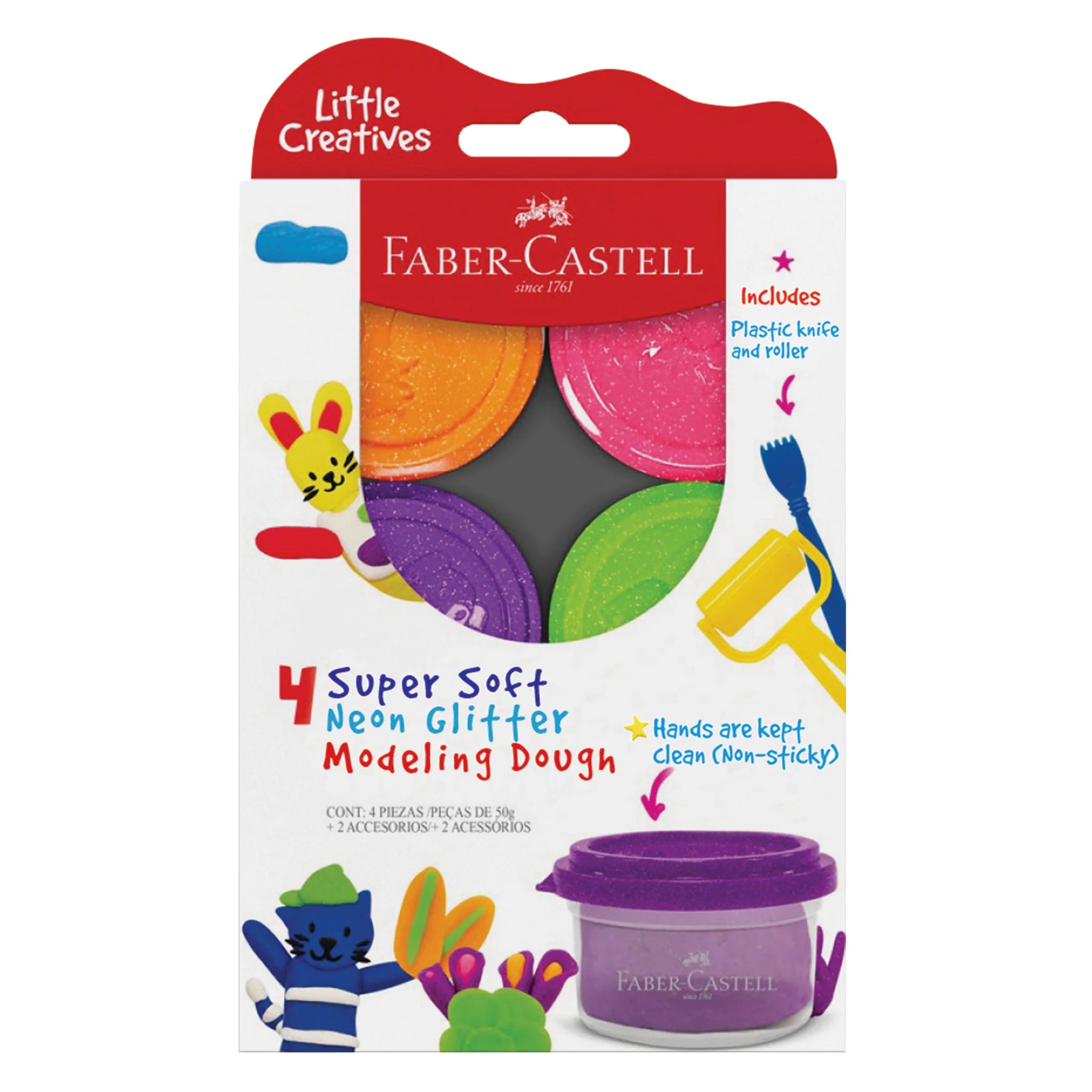 Little Creatives Super Soft Modelling Dough Neon Glitter