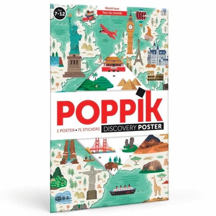Poppik Discovery XXL Poster and Stickers - World Tour