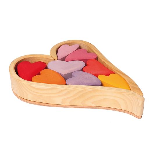 Grimm's Building Set Hearts - Red