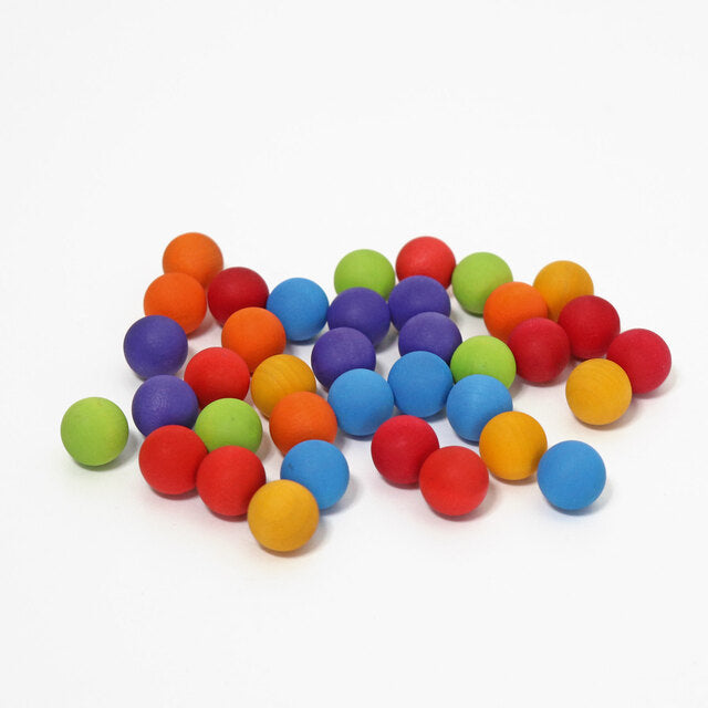 35 Wooden Marbles Multi-Colour by Grimm's