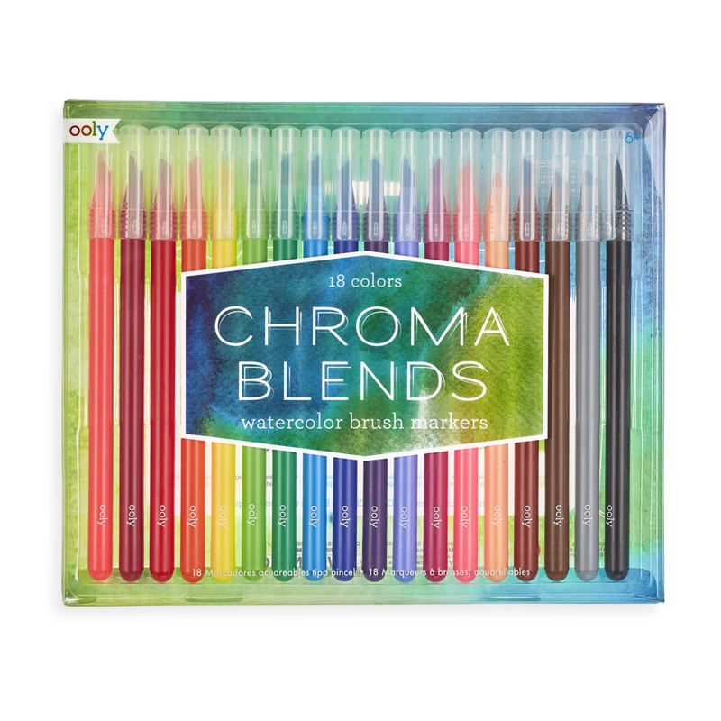 ooly Chroma Blends Watercolors Brush Markers Set of 18