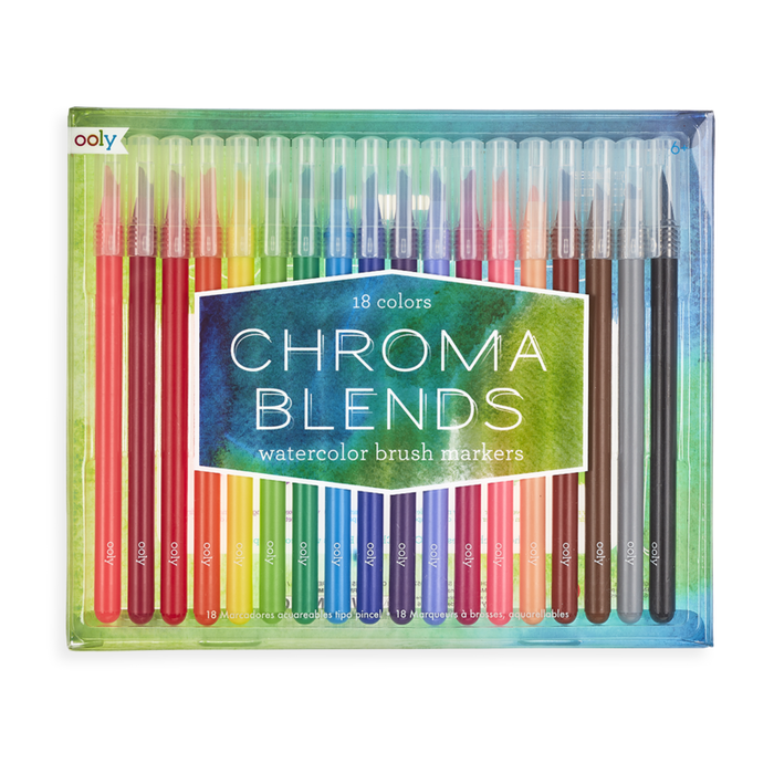 ooly Chroma Blends Watercolors Brush Markers Set of 18