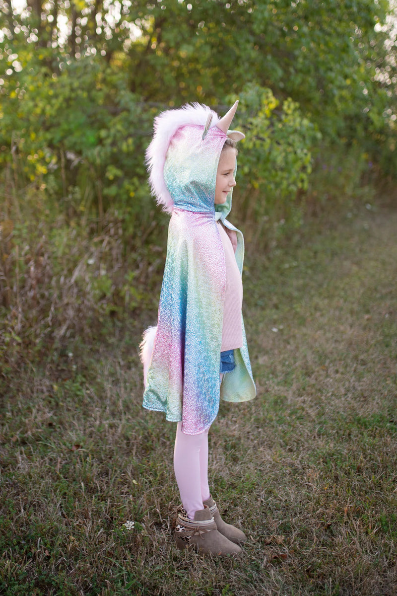 Great Pretenders Rainbow Unicorn Dragon Reversible Cape - 2 Sizes